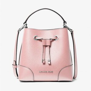 Michael Kors Mercer Small Pebbled Leather Bucket Bag Powder Blush