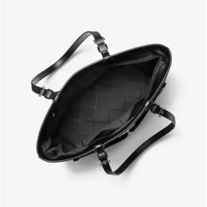 Michael Kors Jet Set Medium Logo Pocket Tote Bag Black