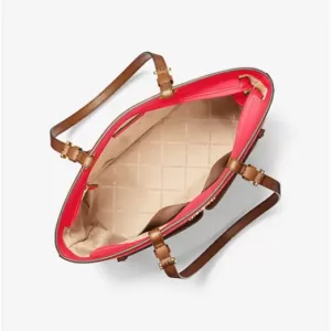 Michael Kors Jet Set Medium Pebbled Leather Pocket Tote Bag