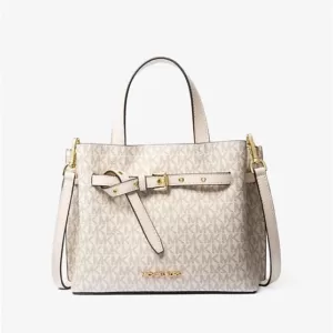 Michael Kors Emilia Small Logo Satchel Light Cream Multi