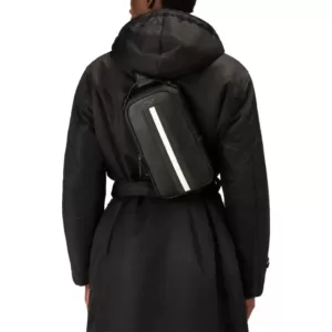 Bally Malikho Recycled Leather Sling Bag Black White