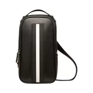 Bally Malikho Recycled Leather Sling Bag Black White