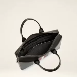 Bally Elter Leather Business Bag In Black