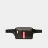 tas pinggang pria Bally Hilbert Leather Bumbag in Black