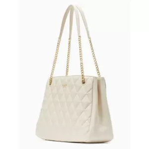 Kate Spade Carey Smooth Quilted Leather Tote Parchment