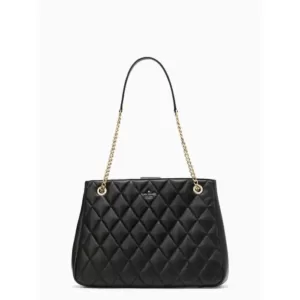 Kate Spade Carey Smooth Quilted Leather Tote Black