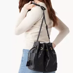 Fossil Rayna Drawstring Crossbody Black