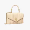 tas bahu wanita Tory Burch Mini Kira Top-Handle Bag Brie