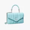 tas bahu wanita Tory Burch Mini Kira Top-Handle Bag Light Celeste