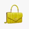 tas bahu wanita Tory Burch Mini Kira Top-Handle Bag Island Chartreuse