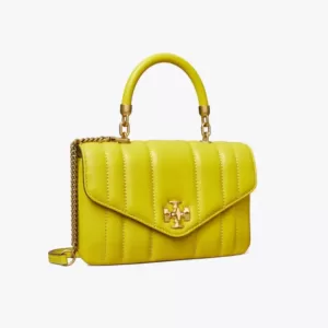 tas bahu wanita Tory Burch Mini Kira Top-Handle Bag Island Chartreuse