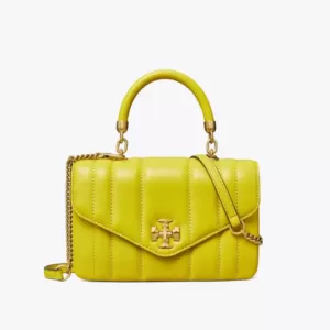 tas bahu wanita Tory Burch Mini Kira Top-Handle Bag Island Chartreuse