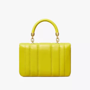 tas bahu wanita Tory Burch Mini Kira Top-Handle Bag Island Chartreuse