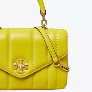tas bahu wanita Tory Burch Mini Kira Top-Handle Bag Island Chartreuse