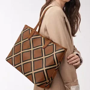 Fossil Williamson Tote Brown Patchwork