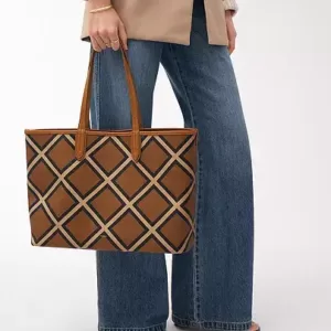 Fossil Williamson Tote Brown Patchwork