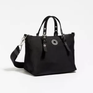 tas bahu wanita Bimba Y Lola M Black Nylon Tote Bag