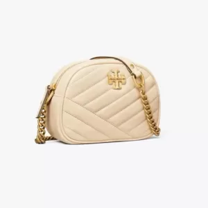 tas bahu wanita Tory Burch Small Kira Chevron Camera Bag New Cream