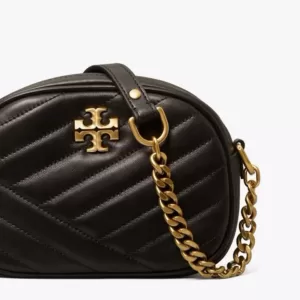 tas bahu wanita Tory Burch Small Kira Chevron Camera Bag Black