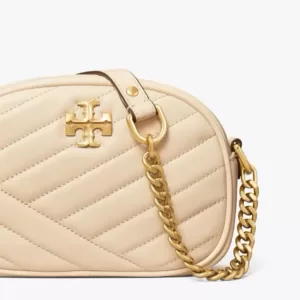 tas bahu wanita Tory Burch Small Kira Chevron Camera Bag New Cream