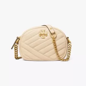 tas bahu wanita Tory Burch Small Kira Chevron Camera Bag New Cream