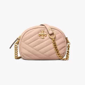 tas bahu wanita Tory Burch Small Kira Chevron Camera Bag Devon Sand