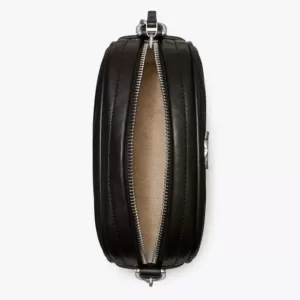 tas selempang wanita Tory Burch Small Kira Chevron Camera Bag Black Shw